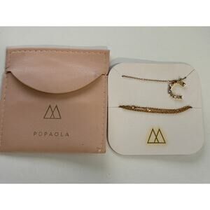 PDPaola Letter C Necklace Pendant Gold Tone Sterling Silver Dainty New